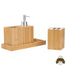Ensemble d’accessoires de salle bain 4 pièces en bambou