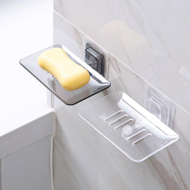 Porte-savon à ventouse sans perçage et réutilisable en d'installation Porte- savon ,Support étanche pour carrelage mur de douche salle de bain – Blanc
