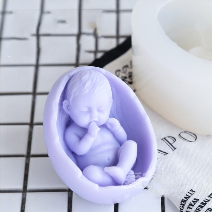 Moule silicone savon design bébé qui dort