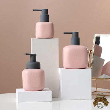 Distributeur de savon poussoir Céramique rose