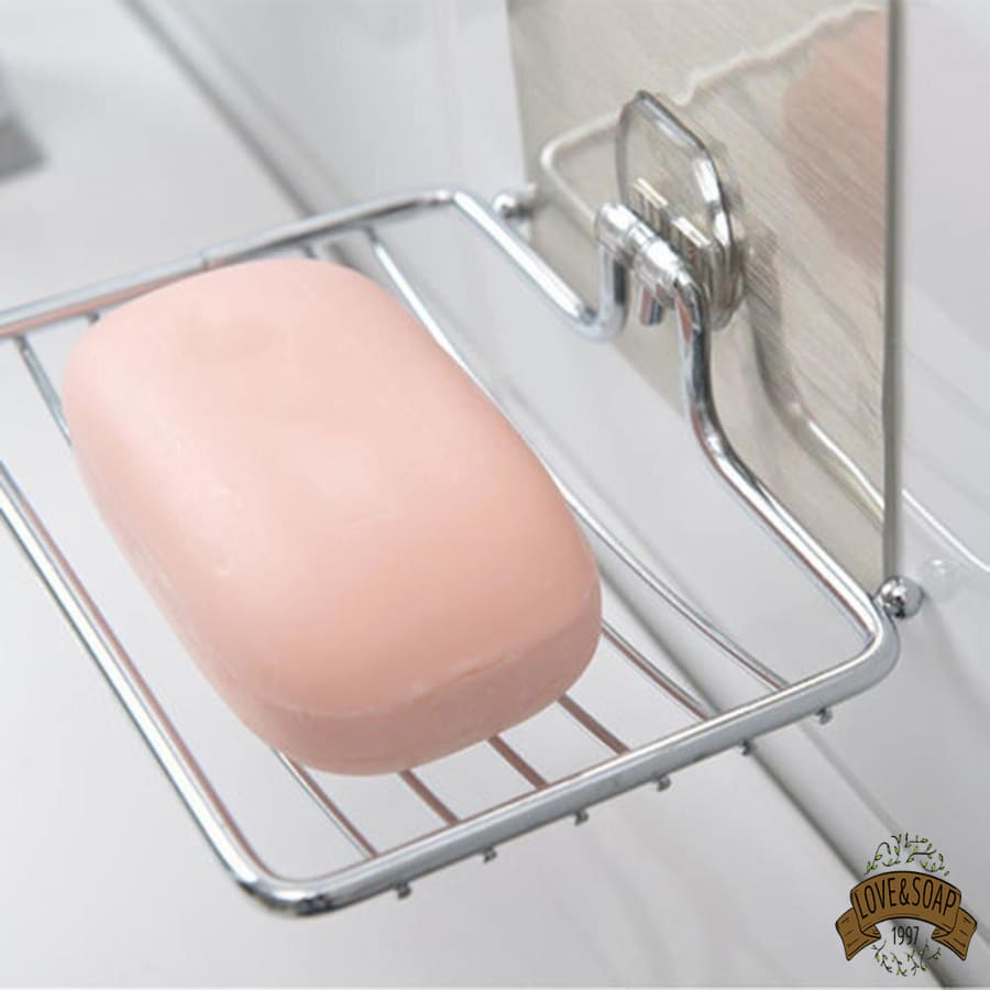 HONZUEN Porte-savon autocollant avec évier, support mural en acier  inoxydable, porte-savon sans perçage pour douche (chromé)