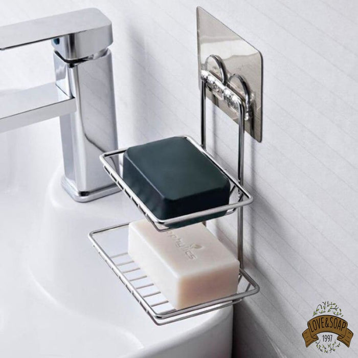 Étagère de douche Sans percage - Panier de rangement Shampoing Savon -  Acier inoxydable - Accessoire toilettes Salle de Bain - Chrome